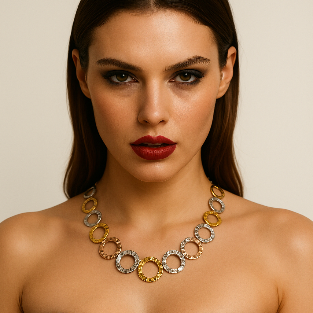 Collana Rainbow Hammered Links