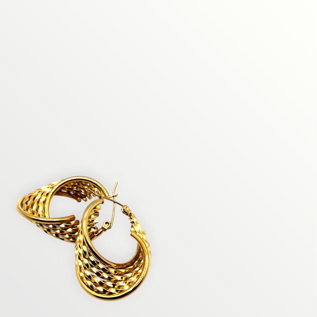 Orecchino Golden Weave Hoops