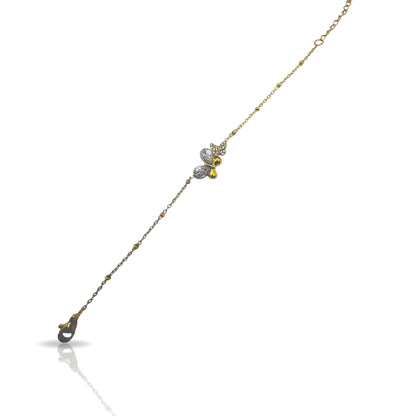 Bracciale in acciaio oro con farfalla verde smeraldo