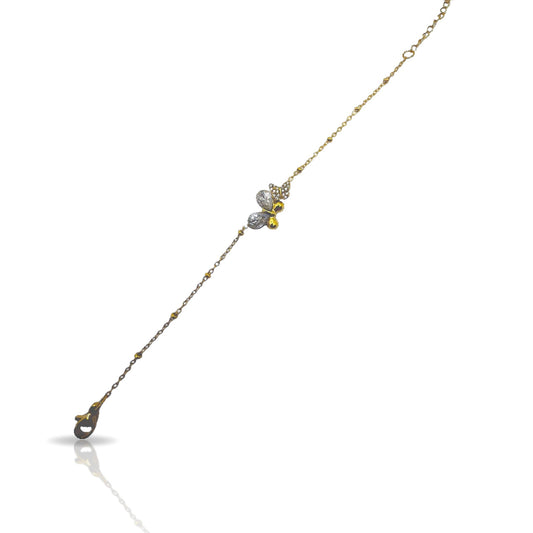 Bracciale in acciaio oro con farfalla verde smeraldo