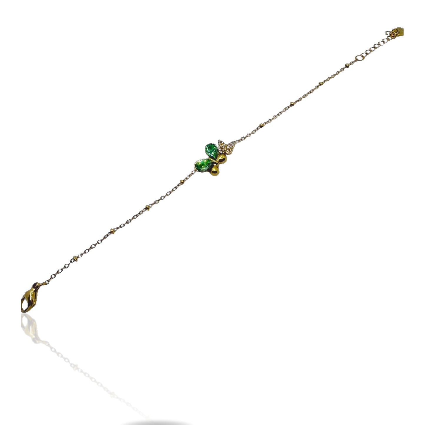 Bracciale Egle con farfalla rossa e piccoli zirconi