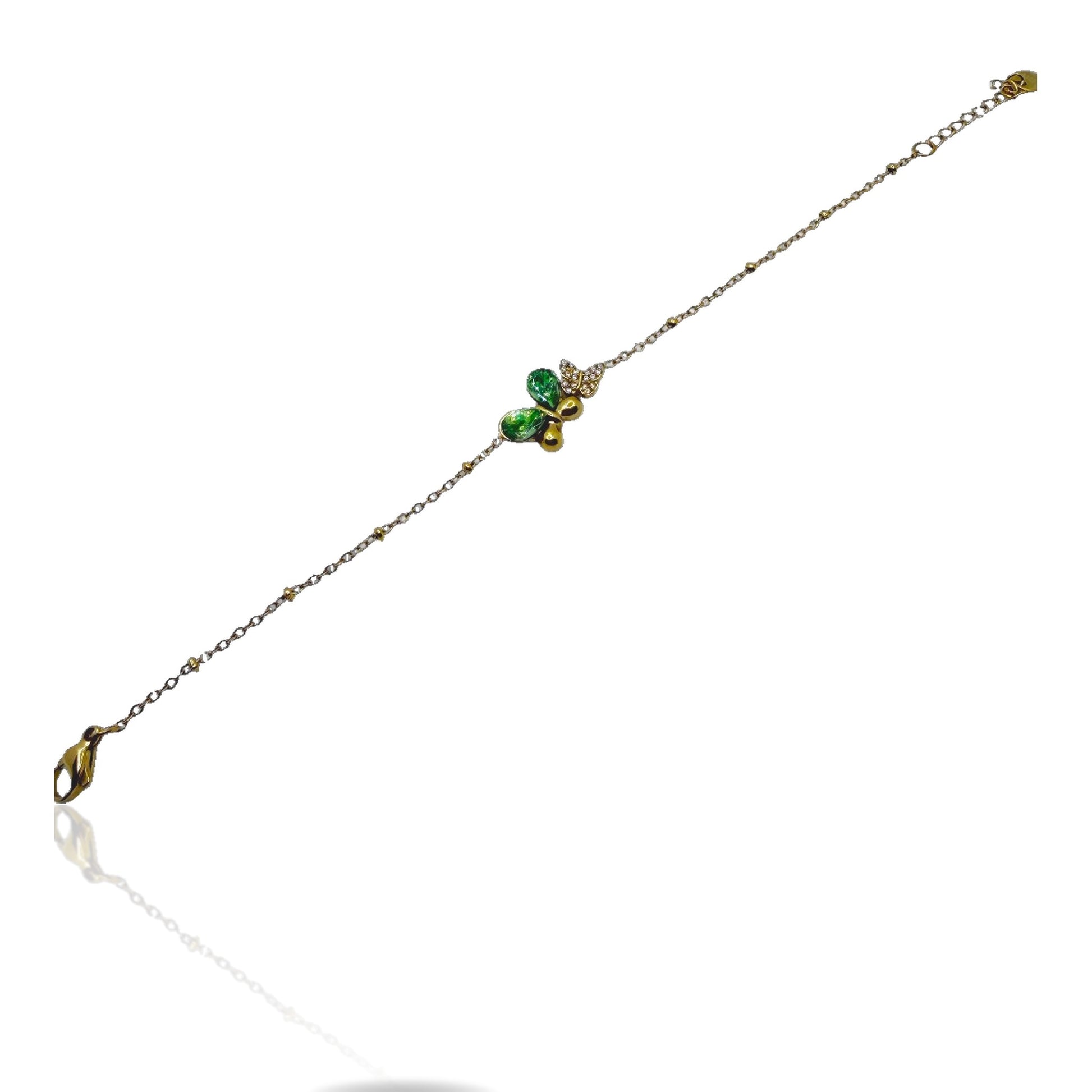 Bracciale Egle con farfalla rossa e piccoli zirconi