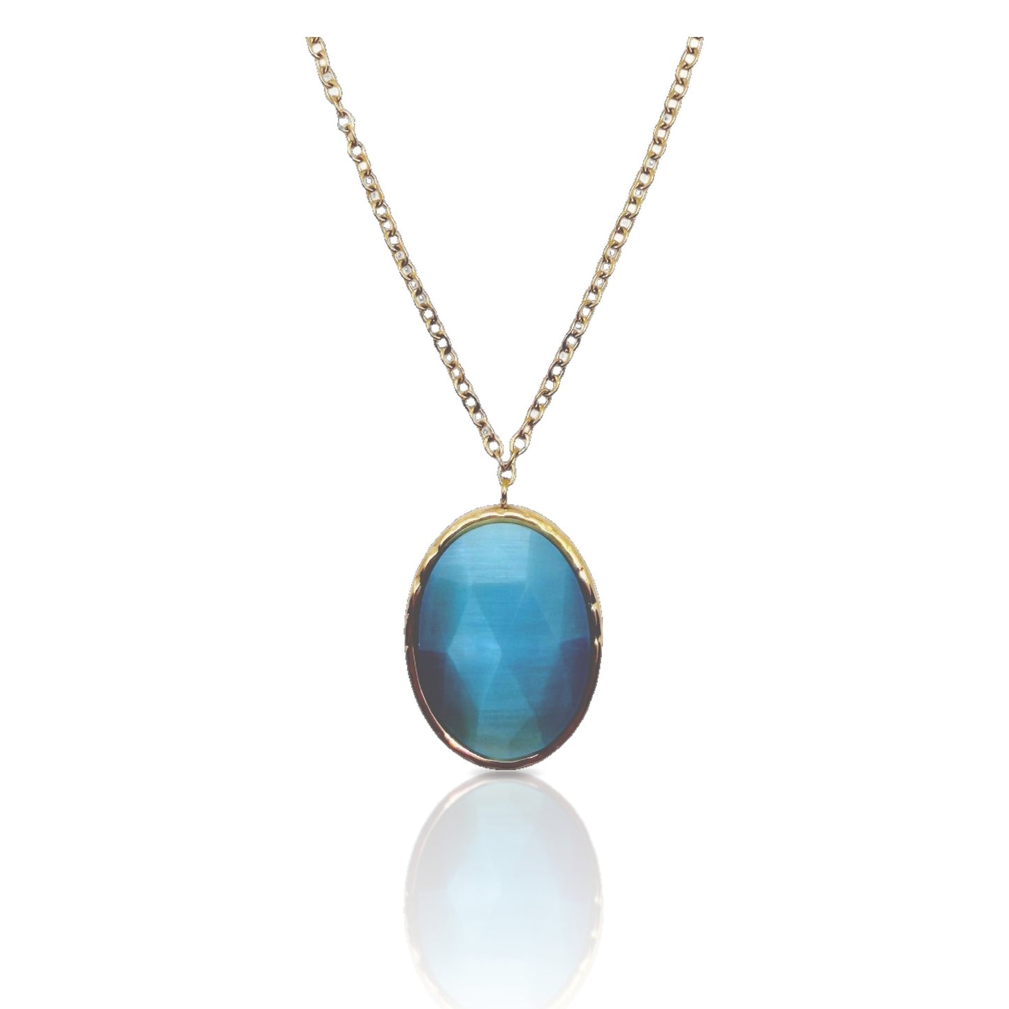Pietra azzurro polvere sfaccettata dettaglio gioiello elegante