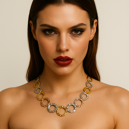 Collana Rainbow Hammered Links